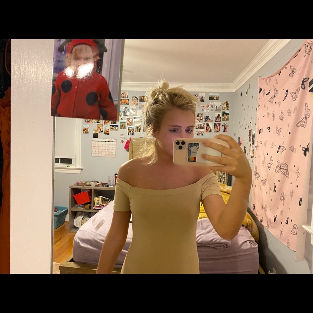 Off the shoulder nude top